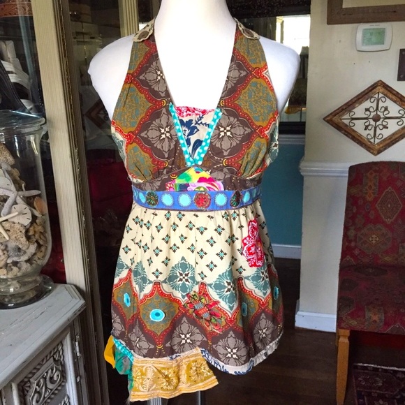 Sew Unruly Tops - Sew Unruly patchwork boho halter top S